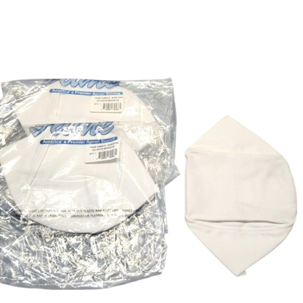 Fame Fabrics Hat Beanie Mens One Size White C23 Kitchen Bennie Cap Chef